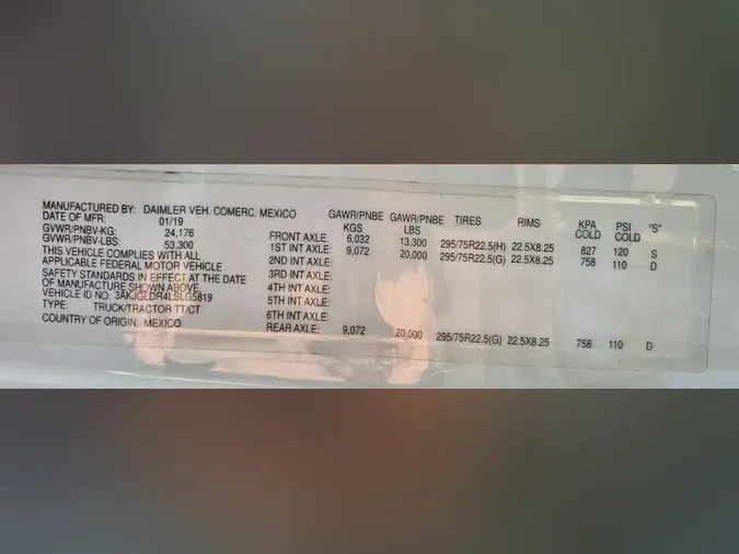 2020 FREIGHTLINER/MERCEDES CASCADIA 1253dfe1da7b1b5a672bd587e765ac55482