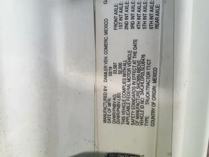 2020 FREIGHTLINER/MERCEDES NEW CASCADIA PX126643f26319b44129341bbc276644e5b7fcd