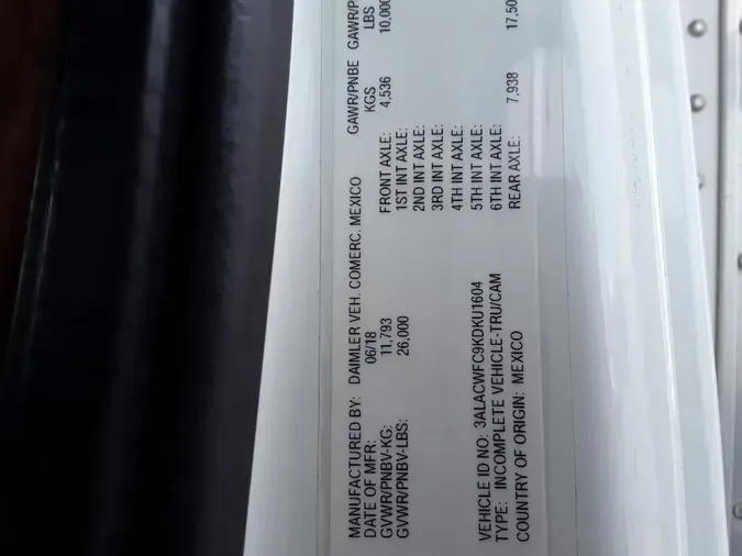 2019 FREIGHTLINER/MERCEDES M2 106