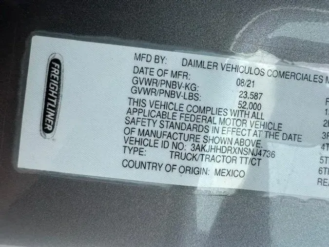 2022 Freightliner Cascadia