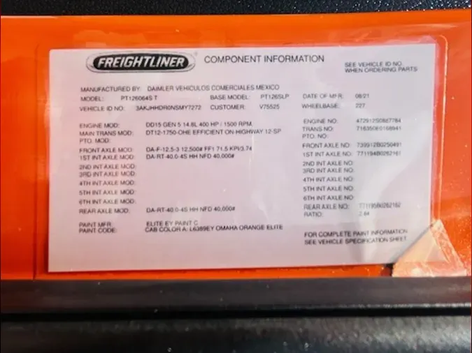 2022 FREIGHTLINER CASCADIA 126