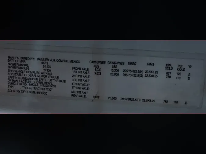 2020 FREIGHTLINER/MERCEDES CASCADIA 12544bad2989c6c7992dabc6868ef052bf9
