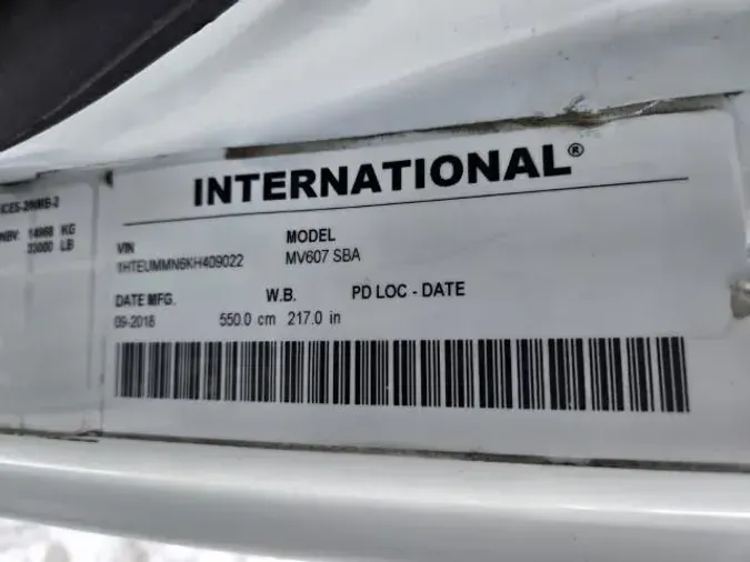 2019 International MV607