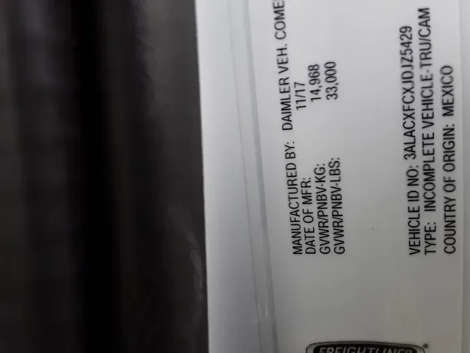 2018 FREIGHTLINER/MERCEDES M2 1064760dc162ea36b4e1df1894ace268f23