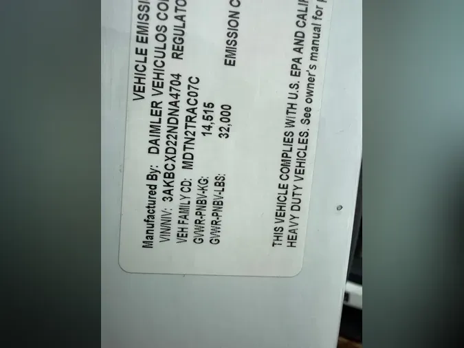 2022 FREIGHTLINER/MERCEDES M2 106