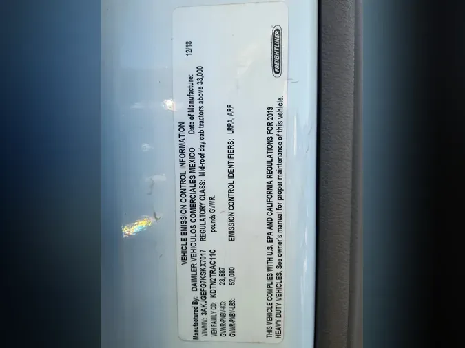 2019 FREIGHTLINER/MERCEDES CASCADIA 1254839c4a10a476b96a3e35c92eced535f
