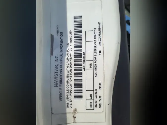 2020 NAVISTAR INTERNATIONAL LT625 SLPR CAB4b29607f95258c68d3806b5af4ff0169