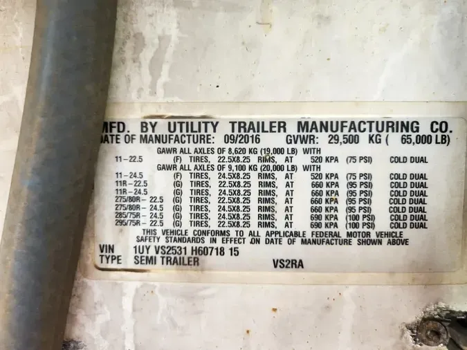 2017 UTILITY TRAILERS VS2RA 53/162/102