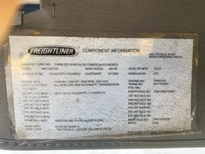 2020 Freightliner Business Class M2 106