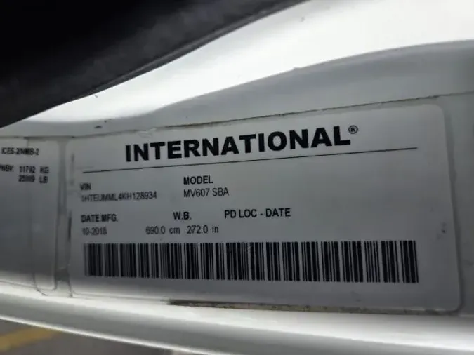 2019 International MV607