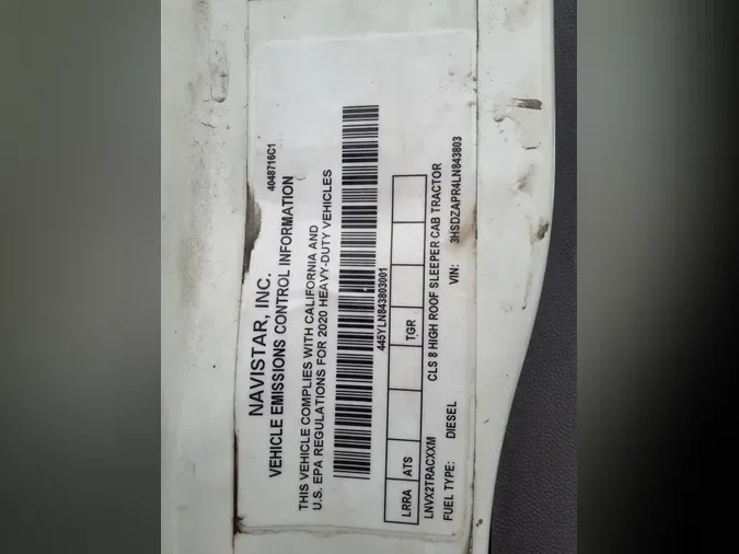 2020 NAVISTAR INTERNATIONAL LT625 SLPR CAB4f806561fe18423ca1e58e669e69dfca