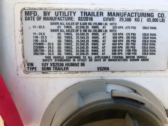 2017 UTILITY TRAILERS VS2RA 53/162/102