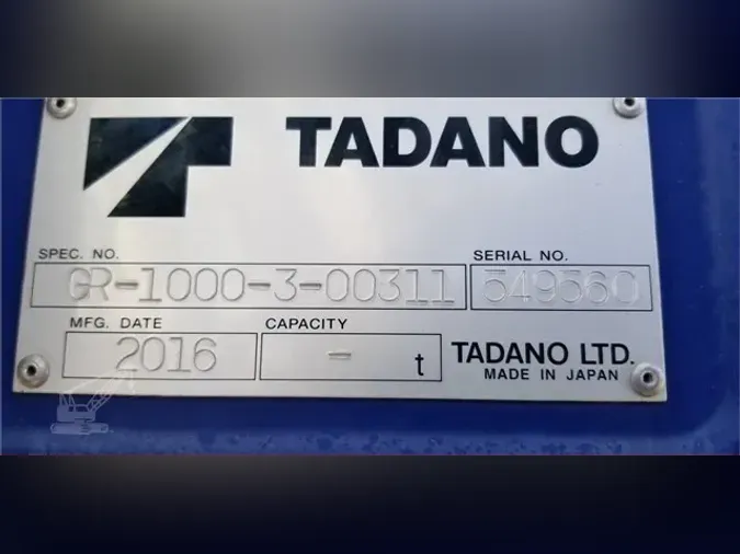 2016 TADANO GR 1000XL-3