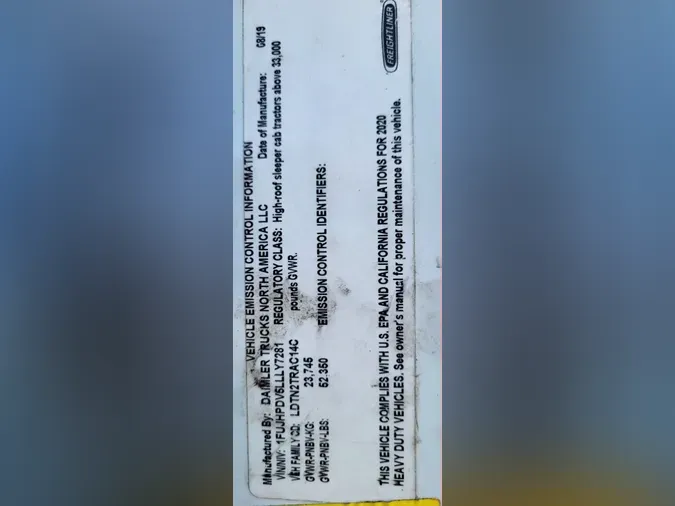 2020 FREIGHTLINER/MERCEDES NEW CASCADIA 11650f9bc08c4aebab94e013ca3bf775610