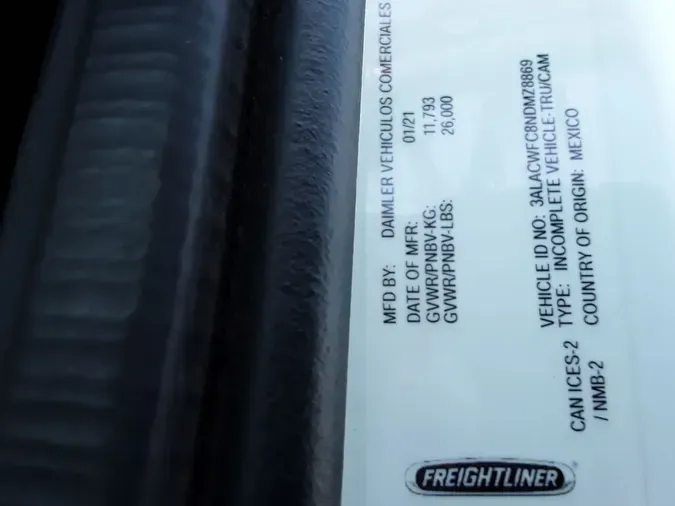 2022 FREIGHTLINER/MERCEDES M2 106511c0f14564576a47f743d3bb71f5327