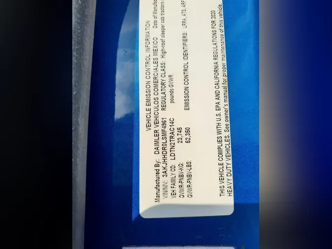 2020 FREIGHTLINER/MERCEDES NEW CASCADIA PX12664