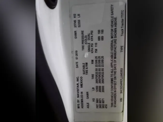 2020 NAVISTAR INTERNATIONAL LT625 DAYCAB T/A52f71a99589a405c09f7f6129b93d7ac