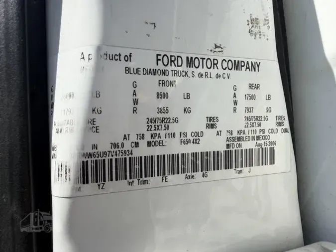 2007 FORD F650 SD53398329dddcbaceb673aff123339b56
