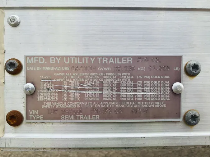 2015 UTILITY TRAILERS VS2RA 53/162/102