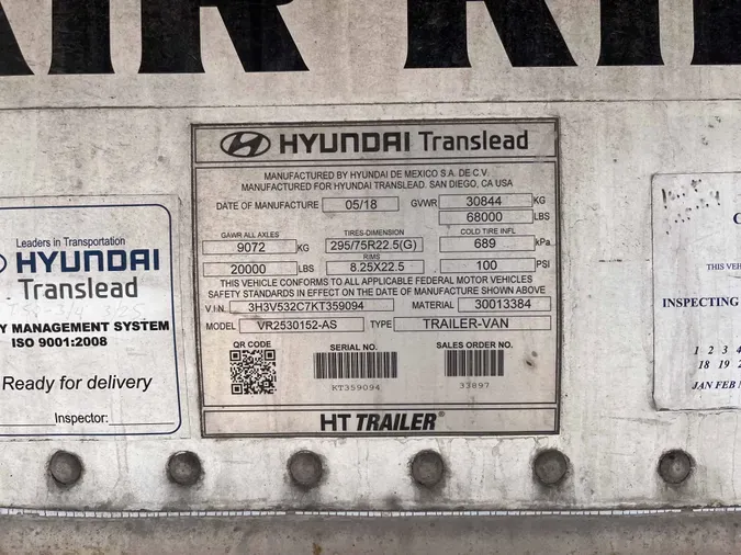 2019 HYUNDAI Reefer