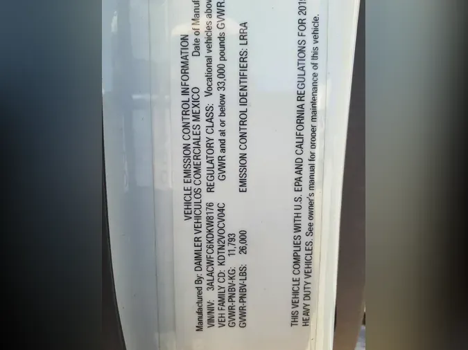 2019 FREIGHTLINER/MERCEDES M2 106