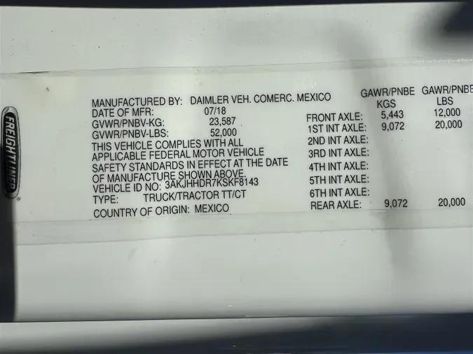 2019 Freightliner Cascadia