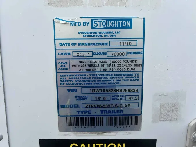 2011 STOUGHTON ST-DRY