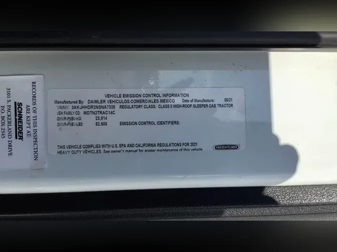 2022 Freightliner Cascadia 1265aa3090bbfcee3d3a72e6a916f2ba180