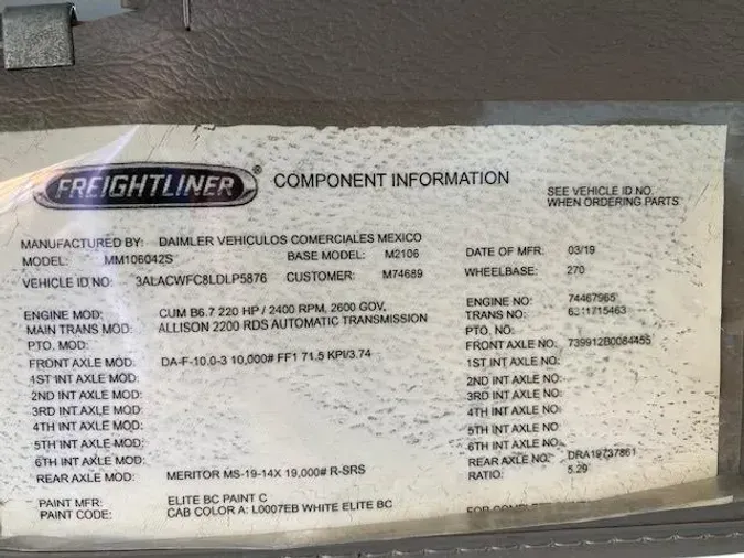 2020 Freightliner Business Class M2 106