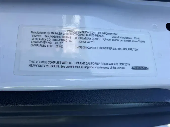 2019 Freightliner Cascadia