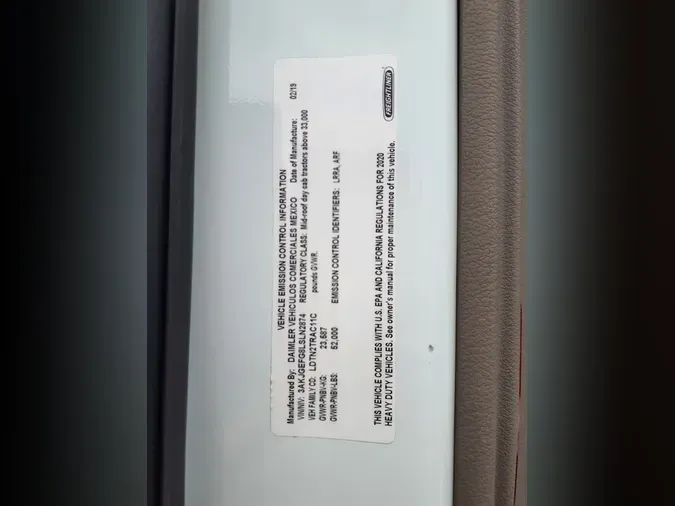 2020 FREIGHTLINER/MERCEDES CASCADIA 1255e0f0e6002d3ae77294e234246437a0e