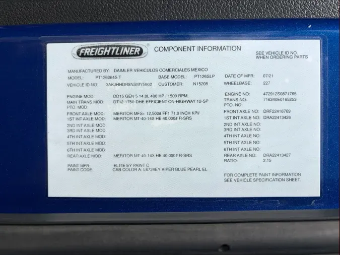 2022 Freightliner Cascadia 126
