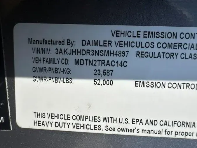 2022 Freightliner Cascadia60ac3428bdcdfa60f88328dfc0874657