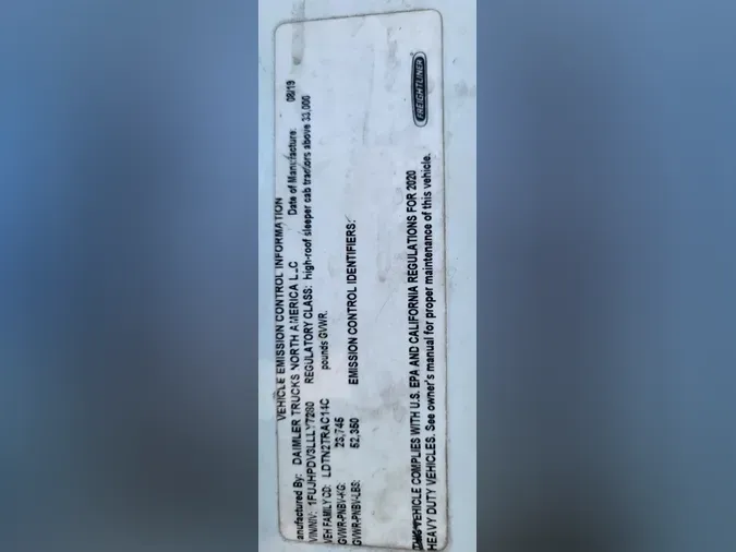 2020 FREIGHTLINER/MERCEDES NEW CASCADIA 116