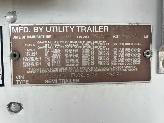 2015 UTILITY VS2RA