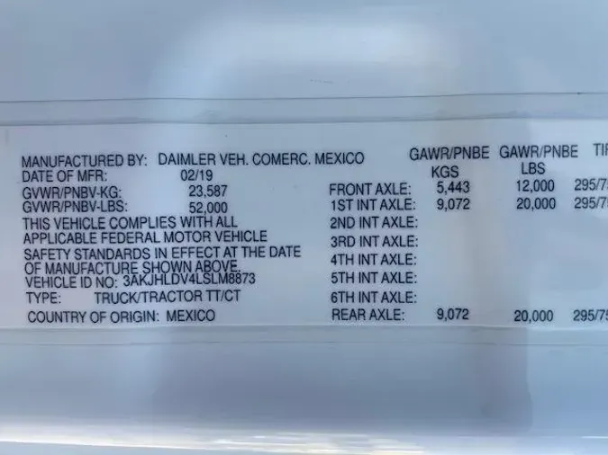 2020 Freightliner Cascadia