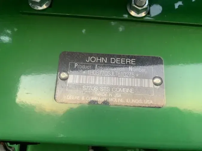 2020 John Deere S770