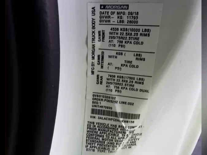 2019 FREIGHTLINER/MERCEDES M2 106