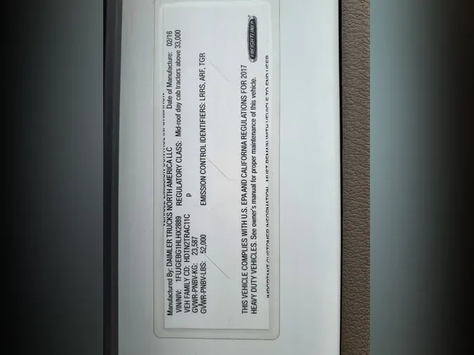 2017 FREIGHTLINER/MERCEDES UNKNOWN