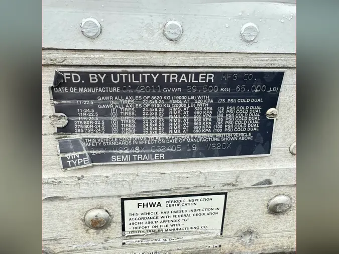 2012 UTILITY TRAILERS VS2D 48/162/102