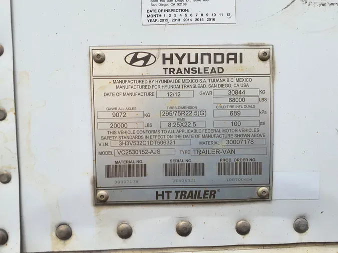 2013 HYUNDAI 53/102/162 ALUM