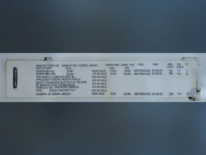 2020 FREIGHTLINER/MERCEDES NEW CASCADIA PX12664