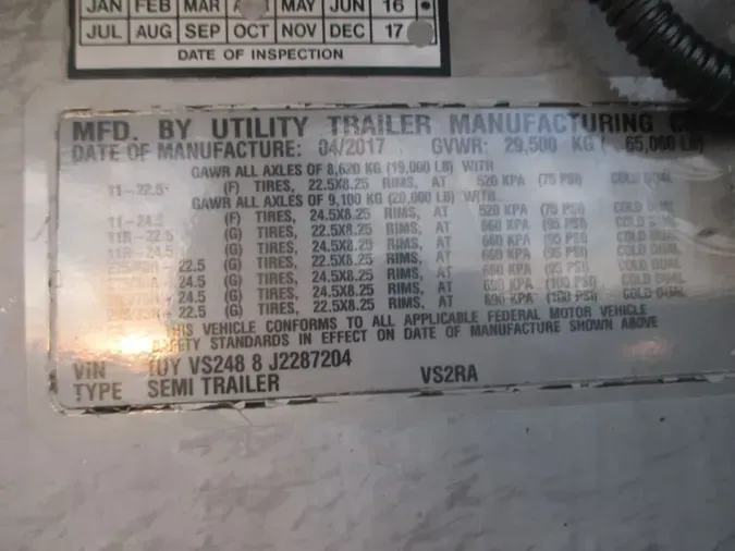2018 UTILITY TRAILERS VS2RA 48/162/102