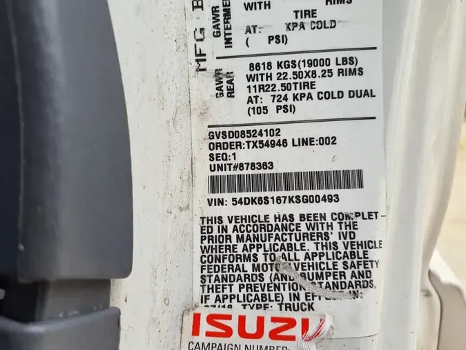 2019 ISUZU FTR