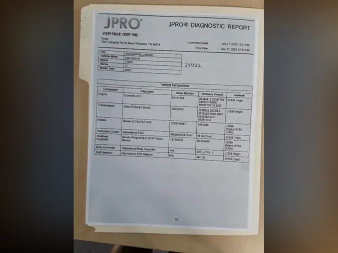 2020 NAVISTAR INTERNATIONAL LT625 DAYCAB T/A