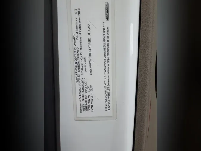 2017 FREIGHTLINER/MERCEDES CASCADIA