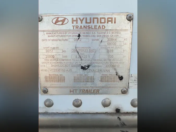 2013 HYUNDAI 53/102/162 ALUM