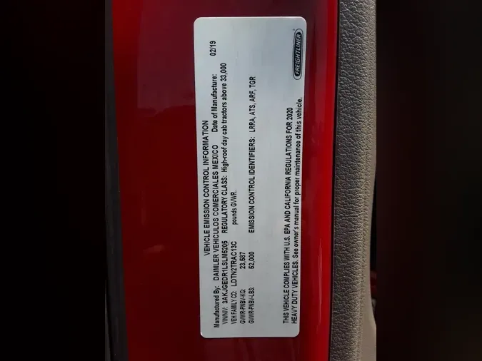 2020 FREIGHTLINER/MERCEDES CASCADIA 12573e2f3f3e816bf62d13b2d5f8303e5d5