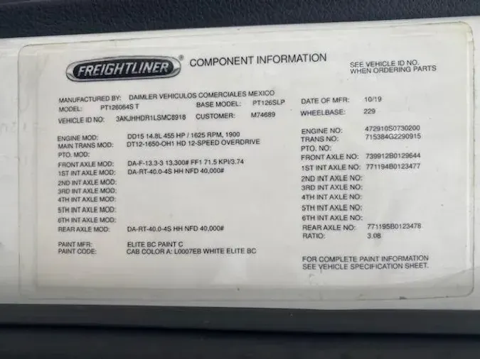 2020 Freightliner Cascadia