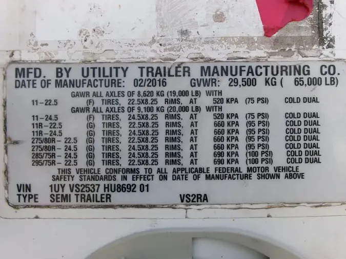 2017 UTILITY TRAILERS VS2RA 53/162/102